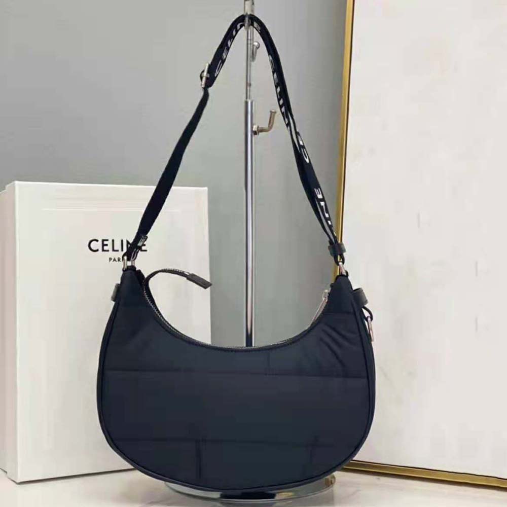 Celine Women Medium Ava Bag with Celine Strap in Quilted Nylon-Black - image 3