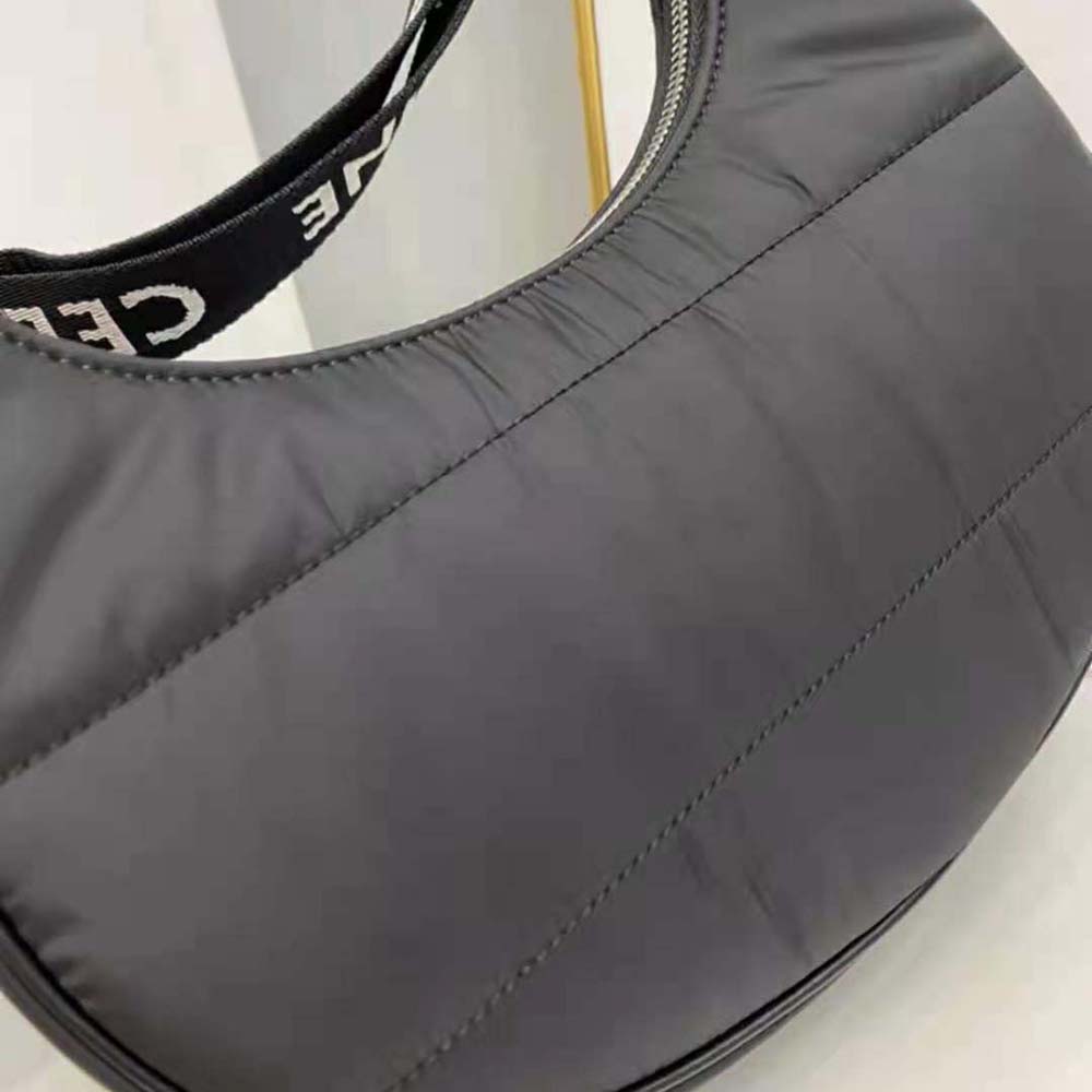 Celine Women Medium Ava Bag with Celine Strap in Quilted Nylon-Black - image 8