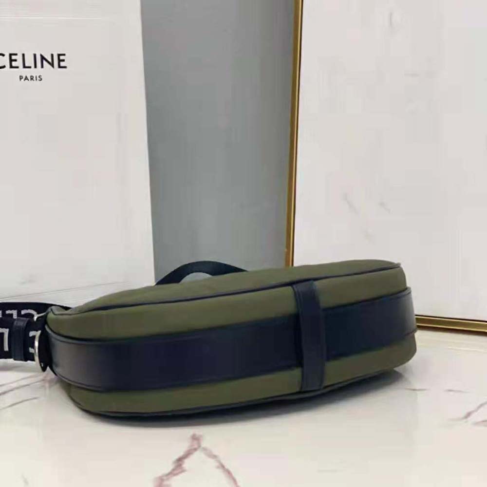 Celine Women Medium Ava Bag with Celine Strap in Quilted Nylon-Green - image 5