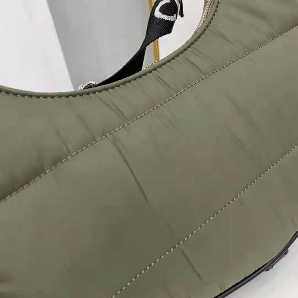 Celine Women Medium Ava Bag with Celine Strap in Quilted Nylon-Green - image 8