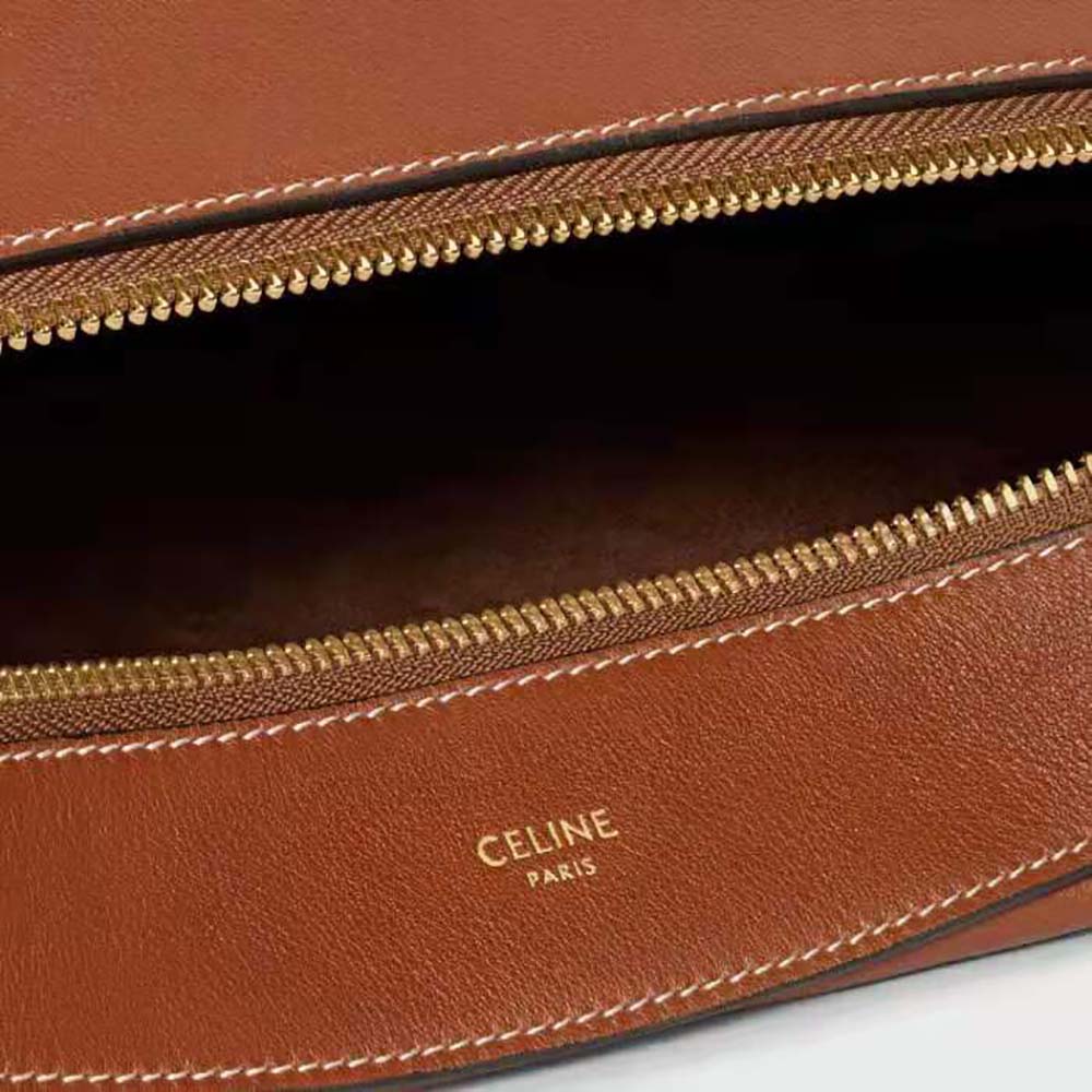 Celine Women Medium Romy in Supple Calfskin-Brown - image 7