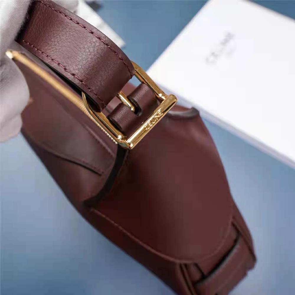 Celine Women Medium Romy in Supple Calfskin-Maroon - image 10