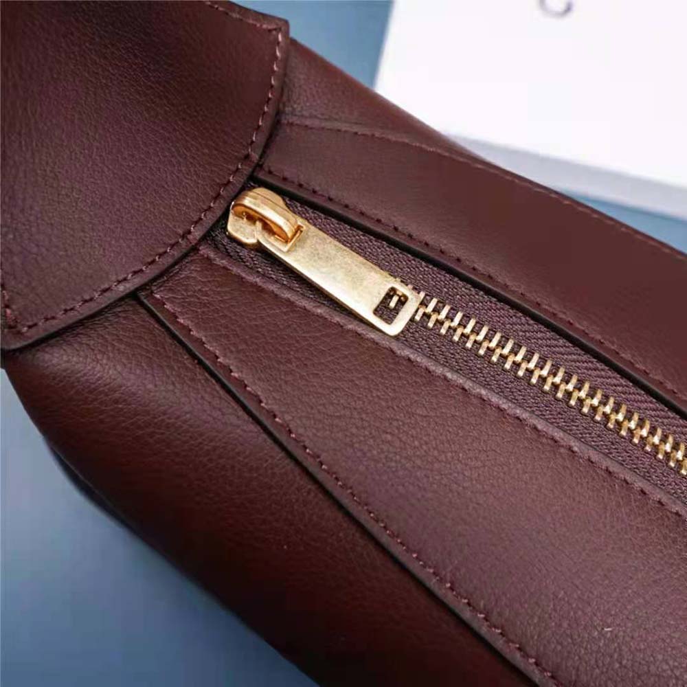 Celine Women Medium Romy in Supple Calfskin-Maroon - image 9