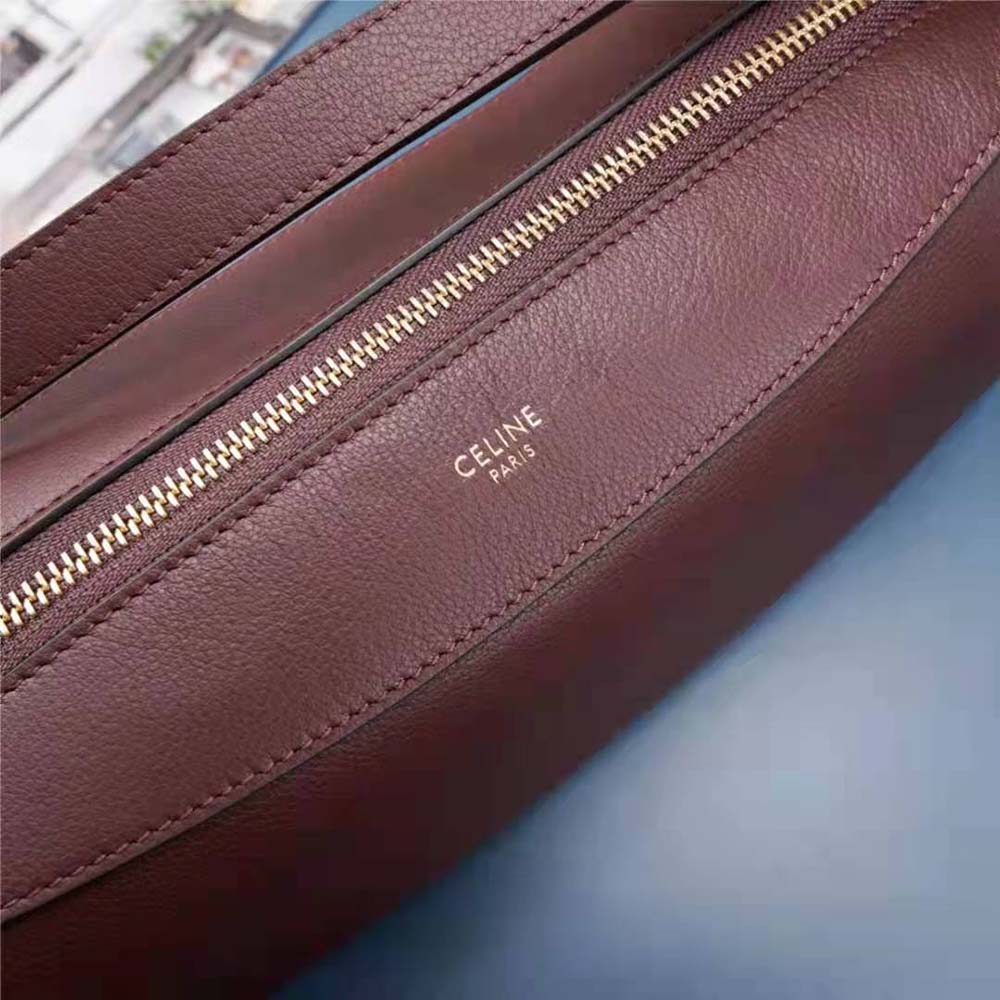 Celine Women Medium Romy in Supple Calfskin-Maroon - image 7