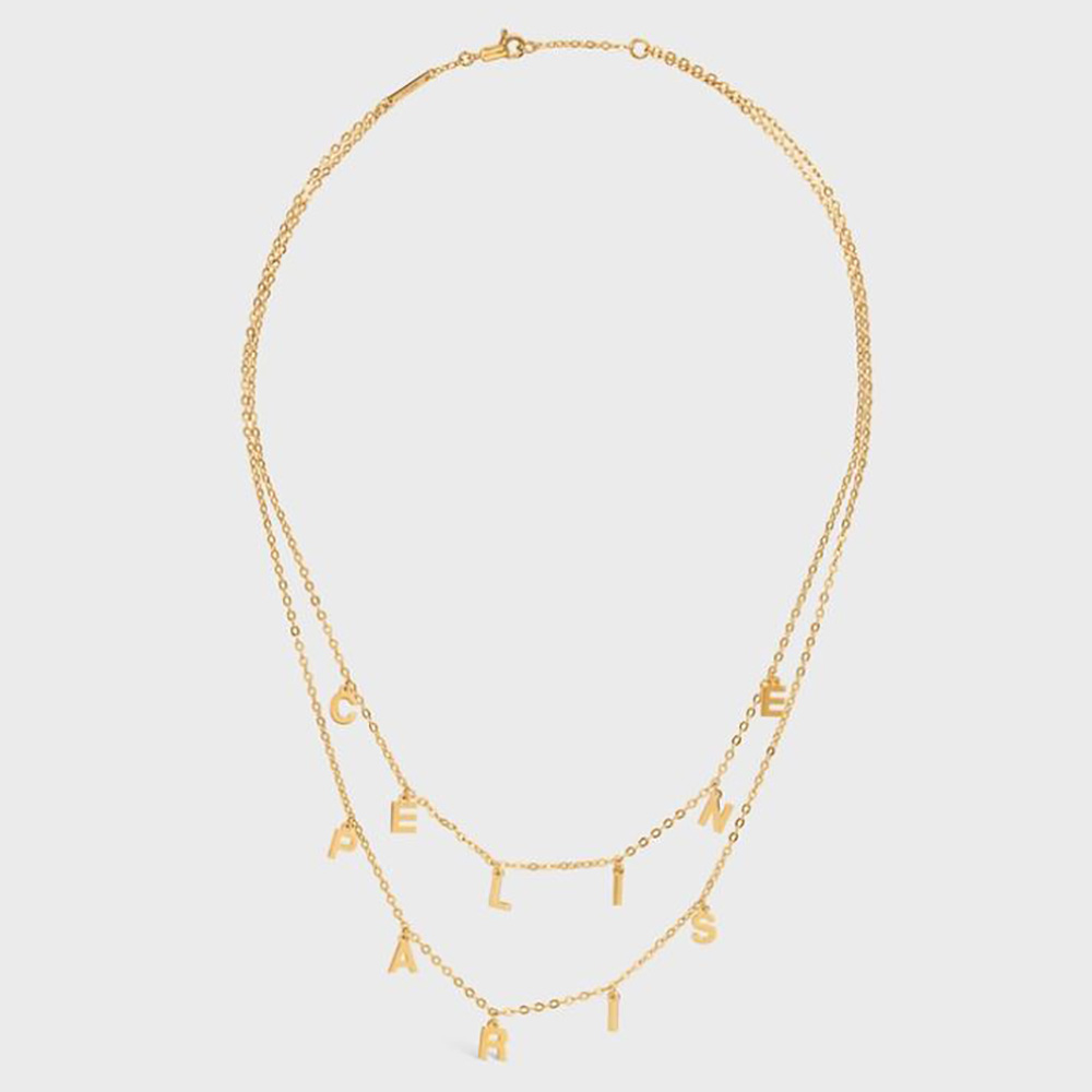 Celine Women Paris Double Necklace in Brass with Gold Finish - image 1