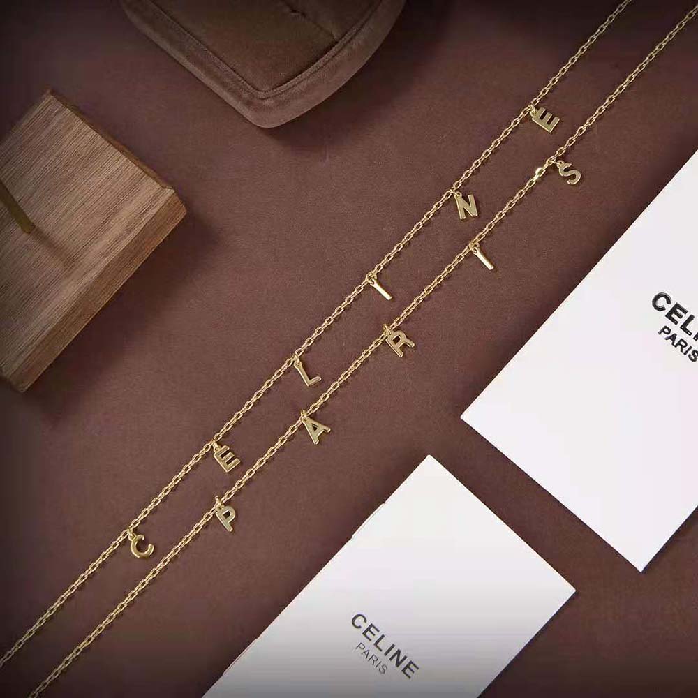 Celine Women Paris Double Necklace in Brass with Gold Finish - image 4