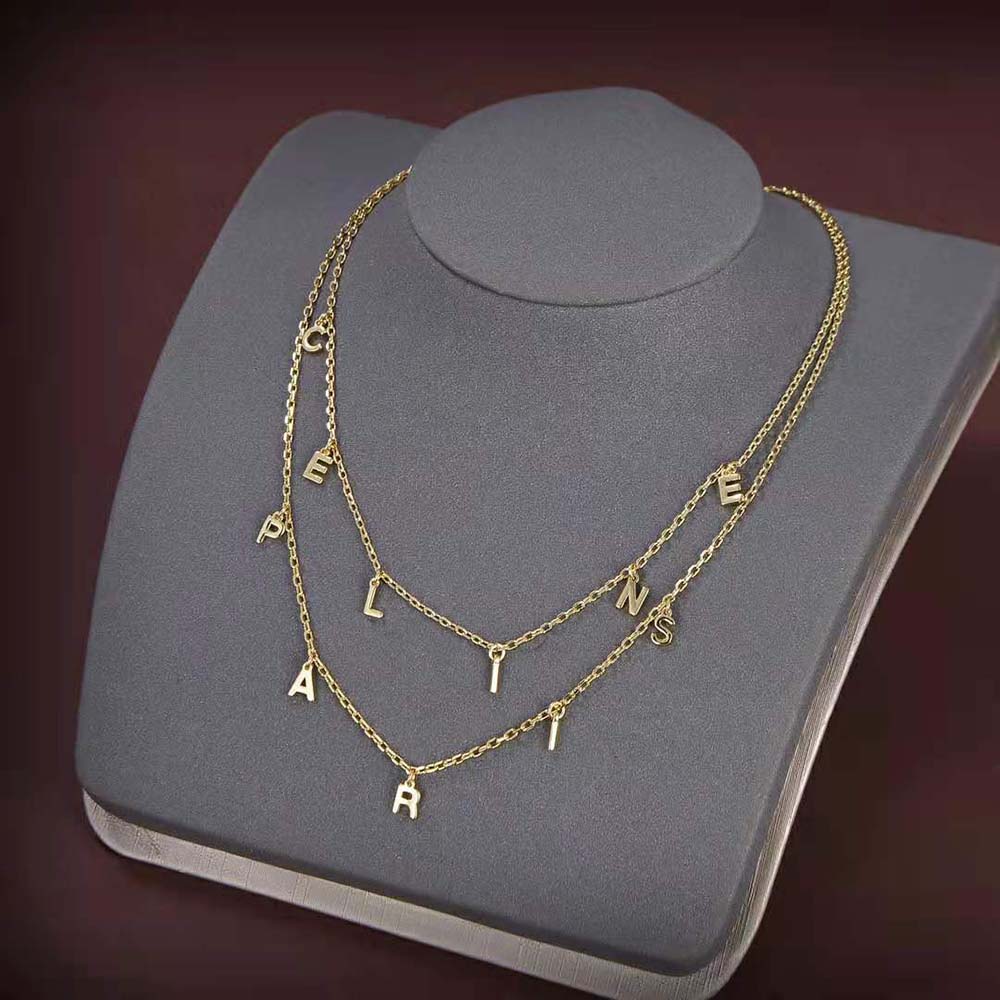 Celine Women Paris Double Necklace in Brass with Gold Finish - image 2
