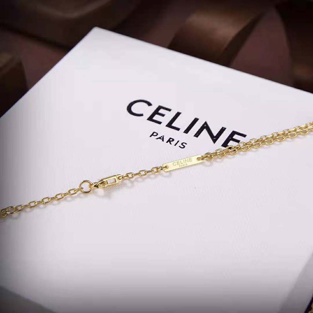 Celine Women Paris Double Necklace in Brass with Gold Finish - image 7