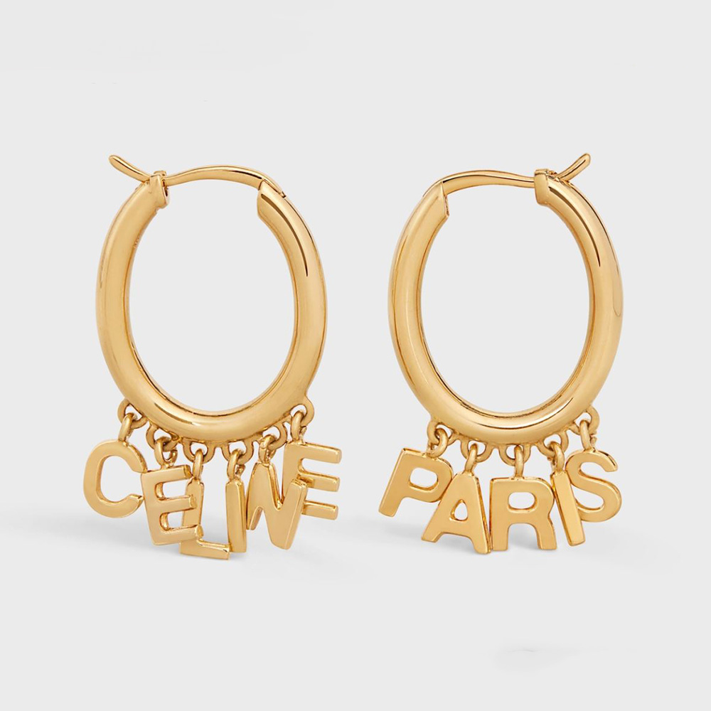 Celine Women Paris Hoops in Brass with Gold Finish - image 1