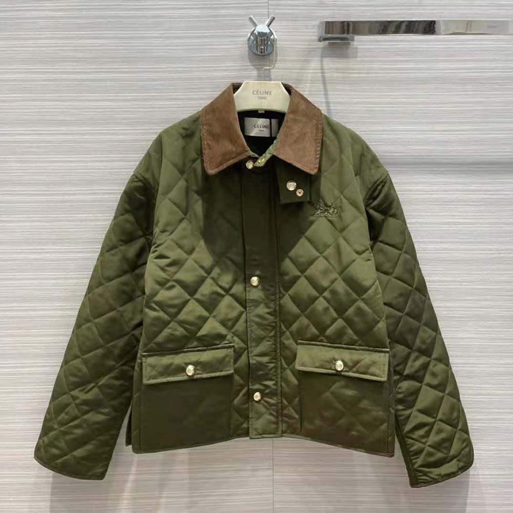 Celine Women Quilted Hunting Jacket in Lightweight Nylon - image 2