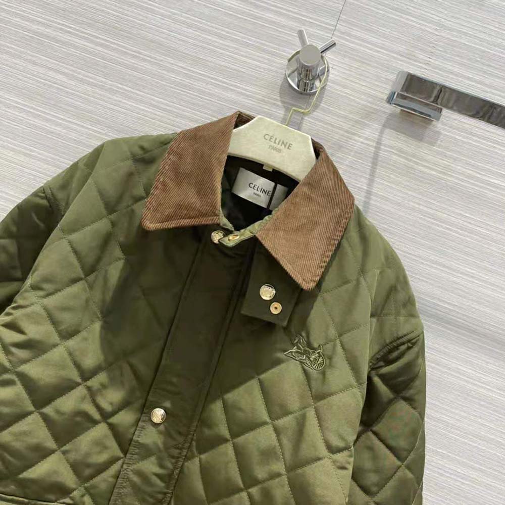 Celine Women Quilted Hunting Jacket in Lightweight Nylon - image 6