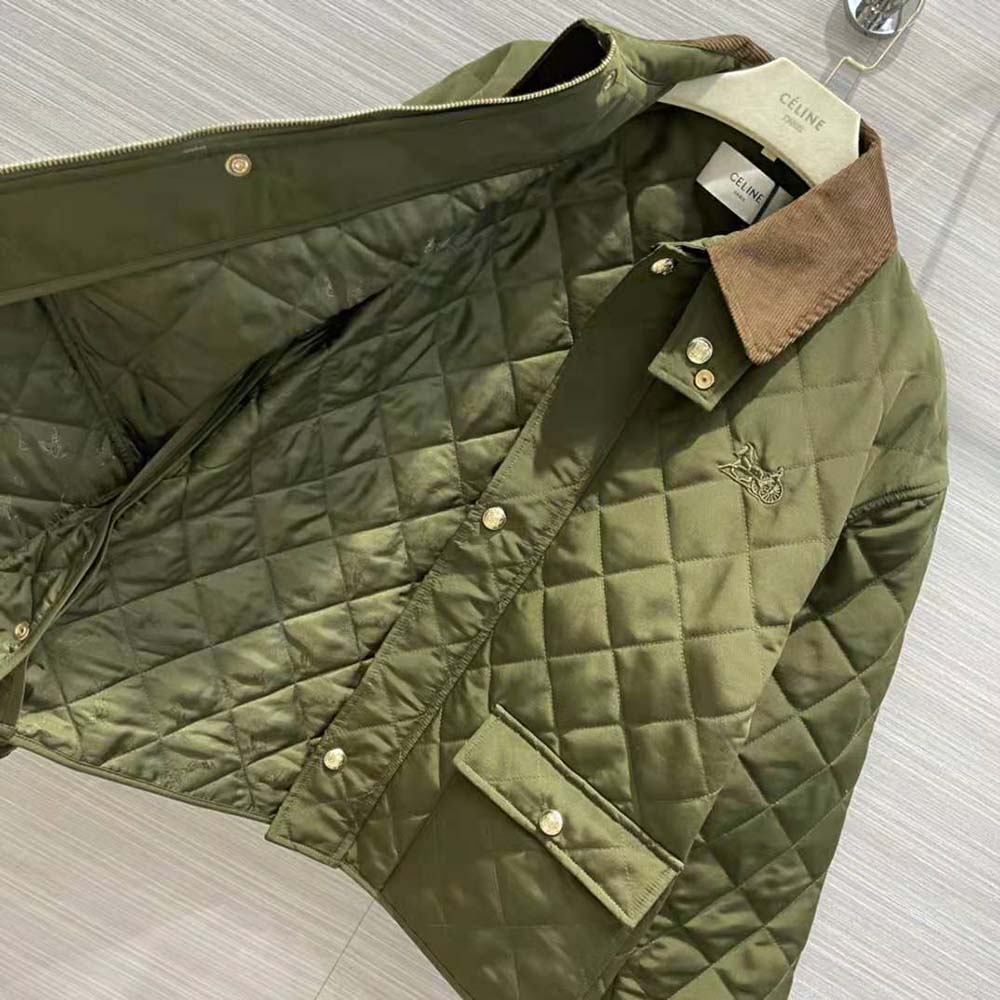 Celine Women Quilted Hunting Jacket in Lightweight Nylon - image 4