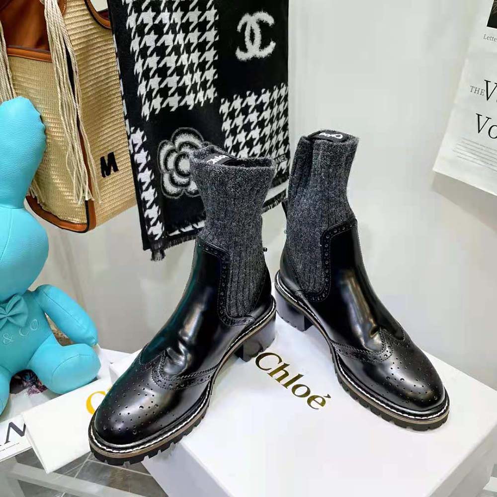 Chloe Women Franne Sock Ankle Boot in Matte Calfskin - image 4