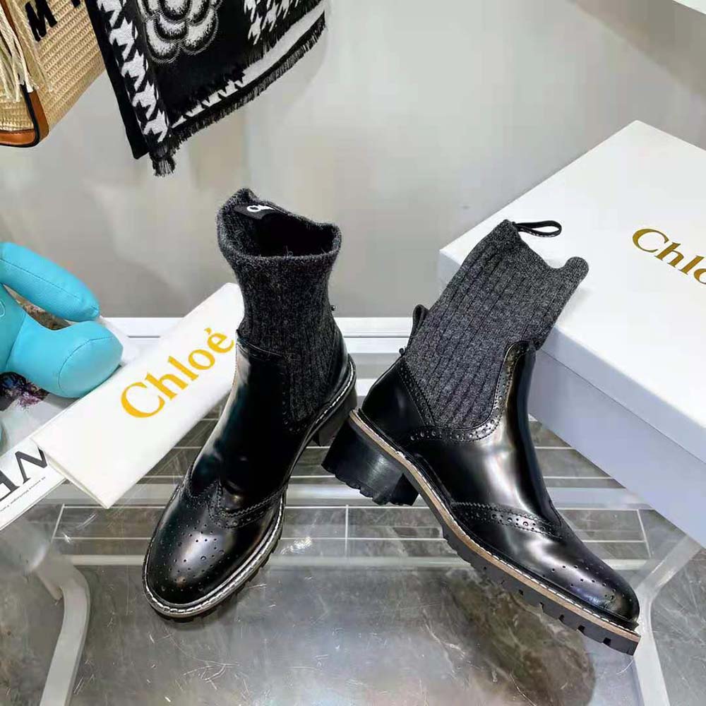 Chloe Women Franne Sock Ankle Boot in Matte Calfskin - image 7