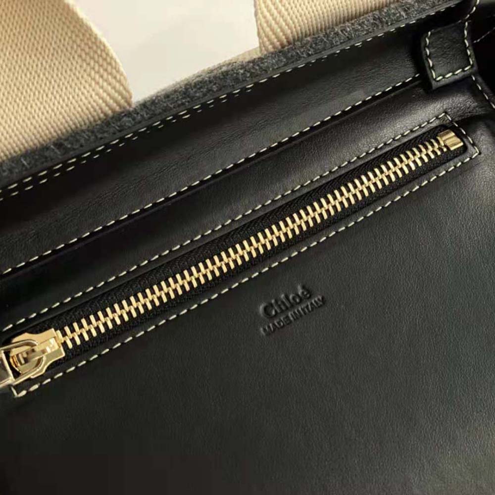 Chloe Women Small Woody Tote Bag with Strap-Gray - image 10