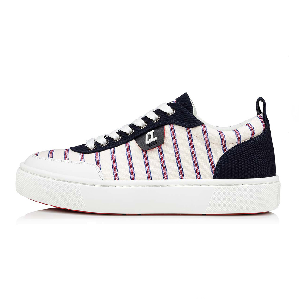 Side profile of Christian Louboutin Women Simplerui Flat-White sneaker