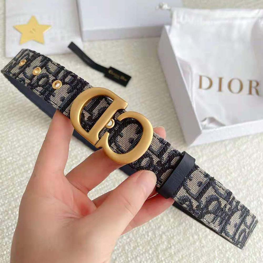 Dior Women 30 Montaigne Belt Blue Dior Oblique Jacquard 35 MM - image 8