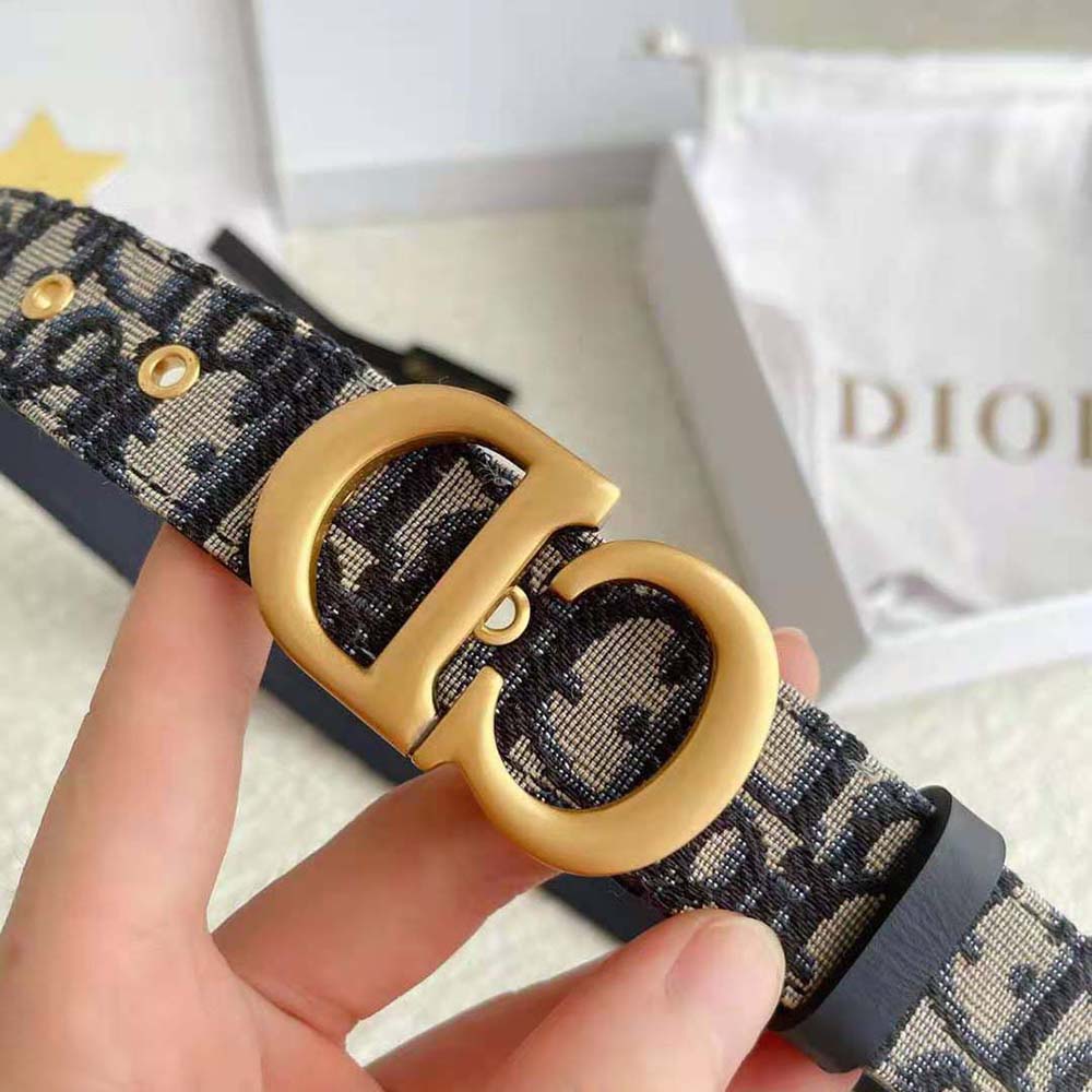 Dior Women 30 Montaigne Belt Blue Dior Oblique Jacquard 35 MM - image 7