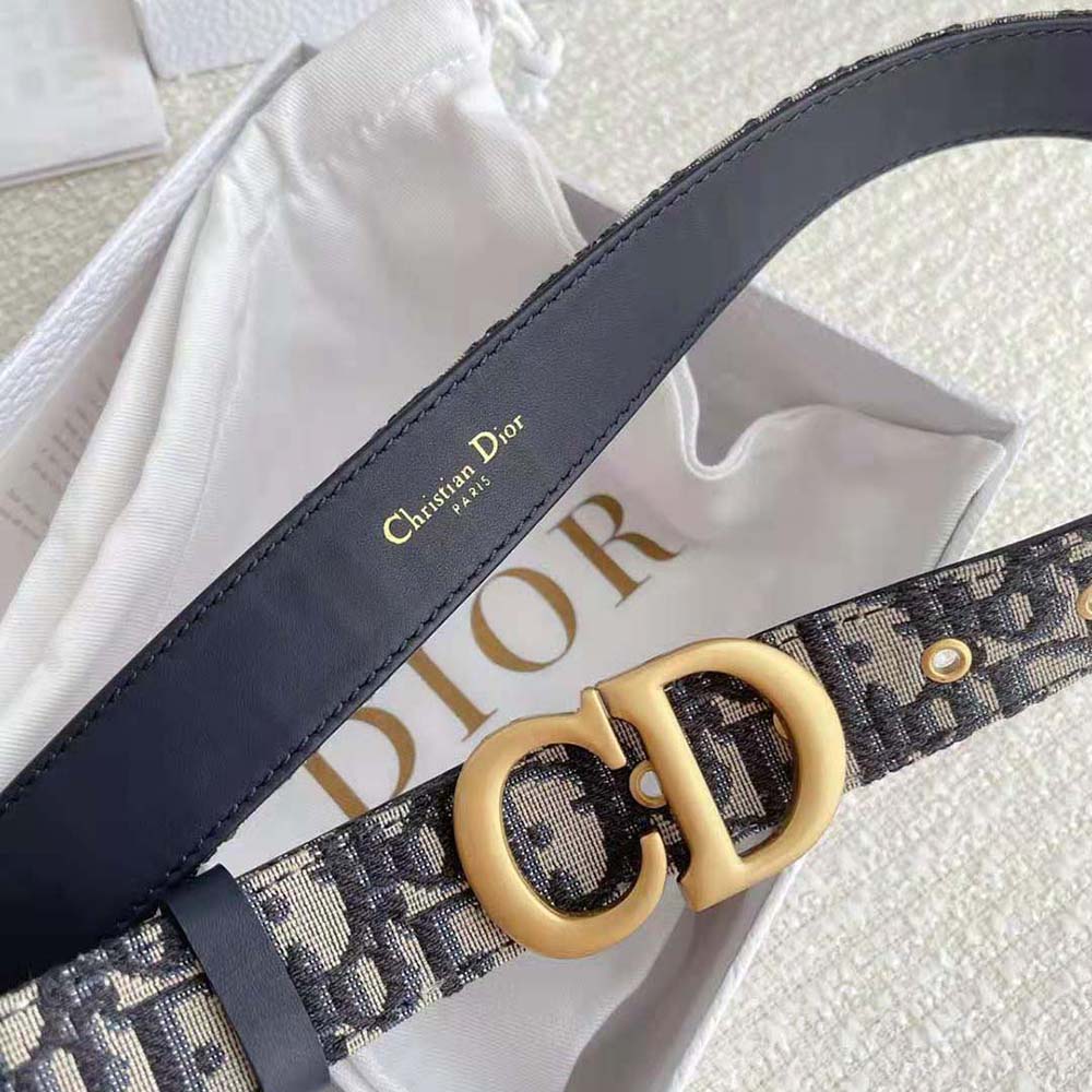 Dior Women 30 Montaigne Belt Blue Dior Oblique Jacquard 35 MM - image 6