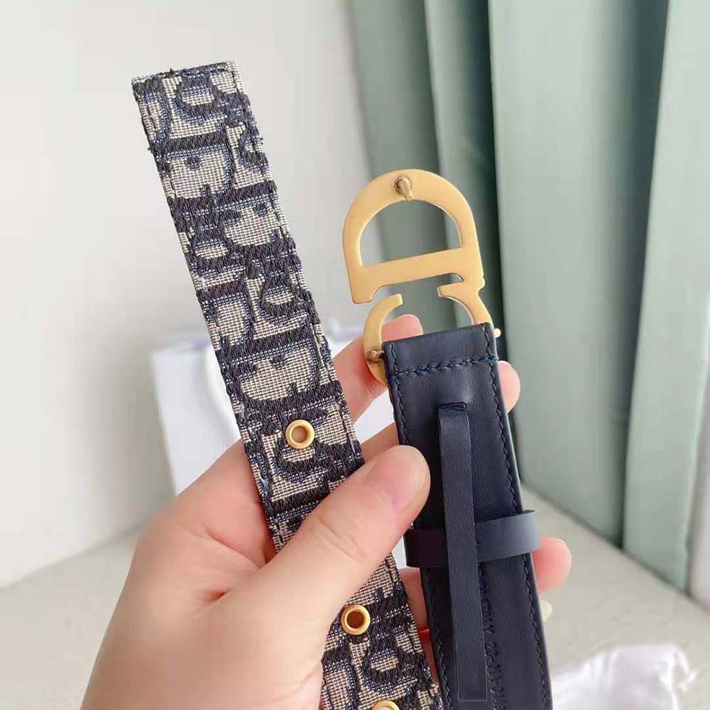 Dior Women 30 Montaigne Belt Blue Dior Oblique Jacquard 35 MM - image 5