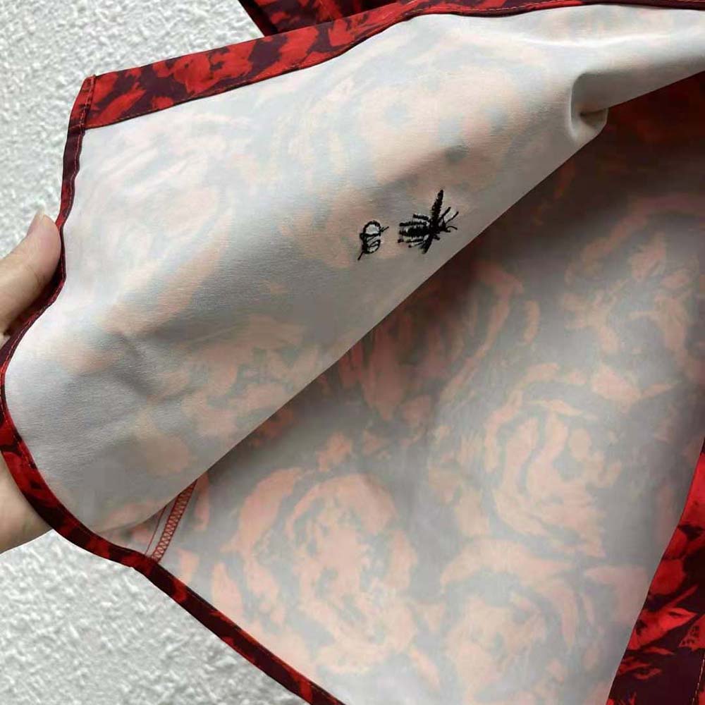 Dior Women Blouse Red Dior Roses Silk Taffeta - image 8