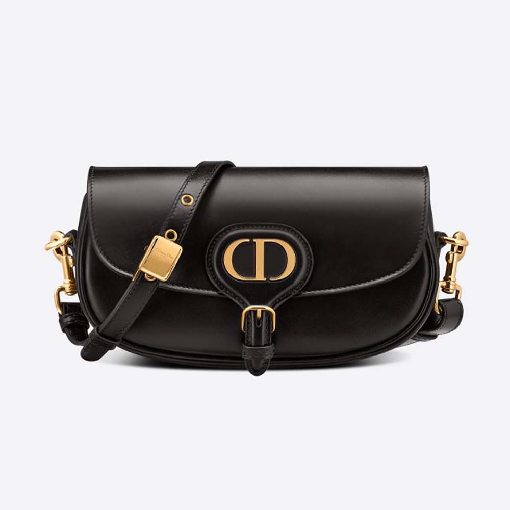 Front view of Dior Women Bobby East-West Bag Box Calfskin-Black