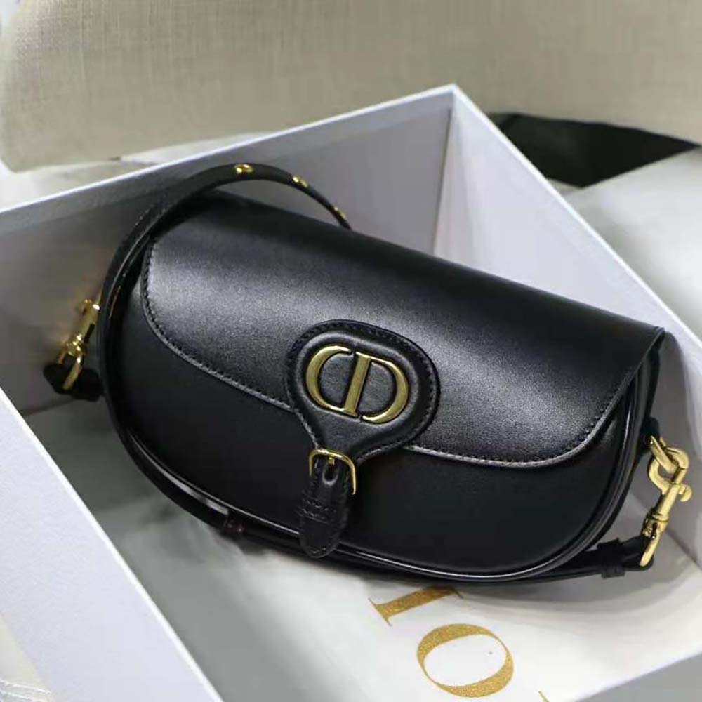 Close-up of silver-tone 'CD' hardware on Dior Women Bobby East-West Bag