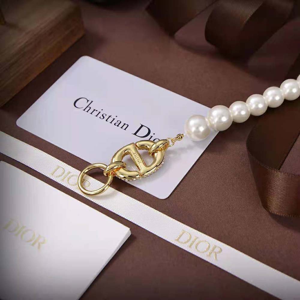 Dior Women CD Navy Choker Gold-Finish Metal - image 7