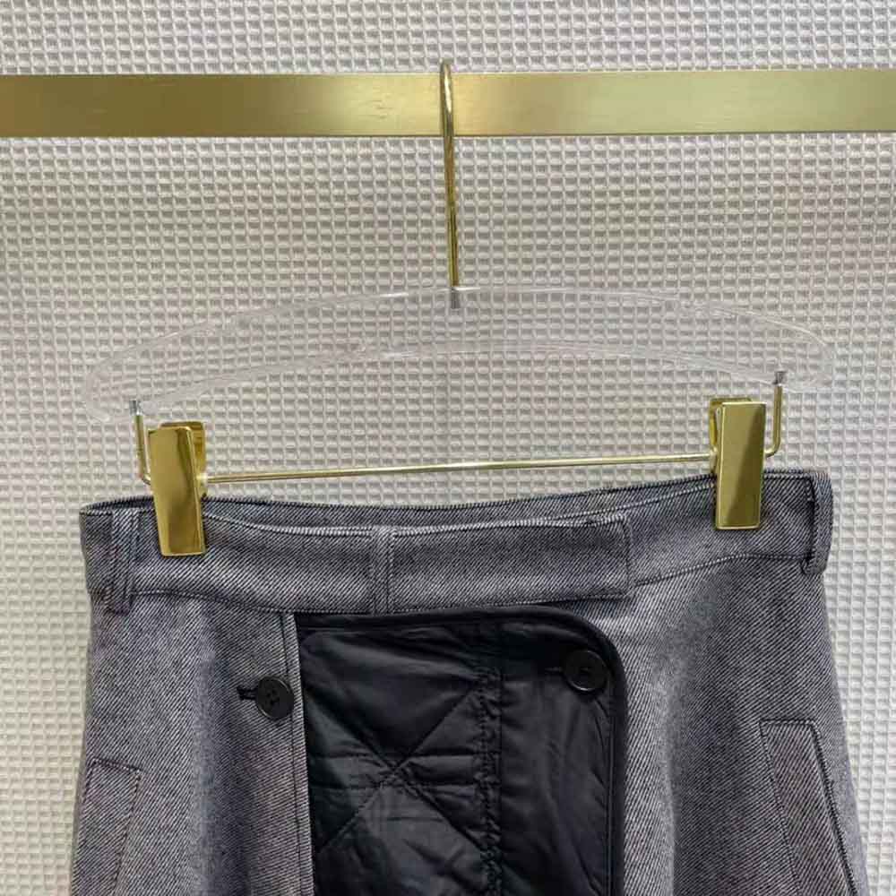 Dior Women Cannage Lined Mid-Length Skirt Gray Technical Cotton Drill - image 5