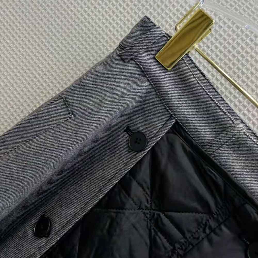 Dior Women Cannage Lined Mid-Length Skirt Gray Technical Cotton Drill - image 6