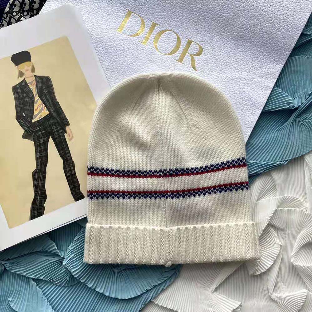 Dior Women Dioralps Beanie White Three-Tone Wool and Cashmere - image 5