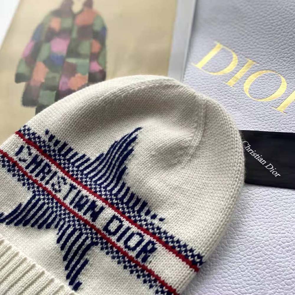 Dior Women Dioralps Beanie White Three-Tone Wool and Cashmere - image 4