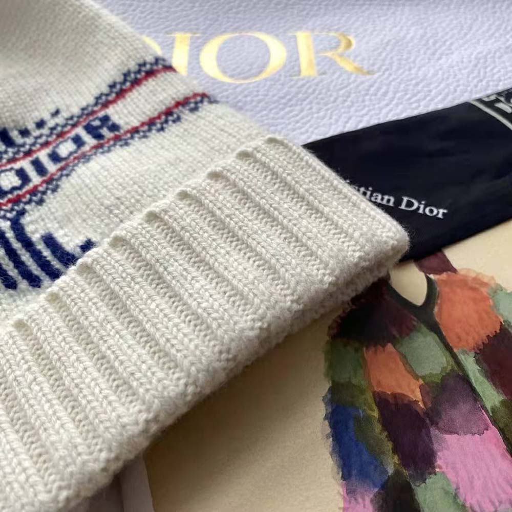 Dior Women Dioralps Beanie White Three-Tone Wool and Cashmere - image 6
