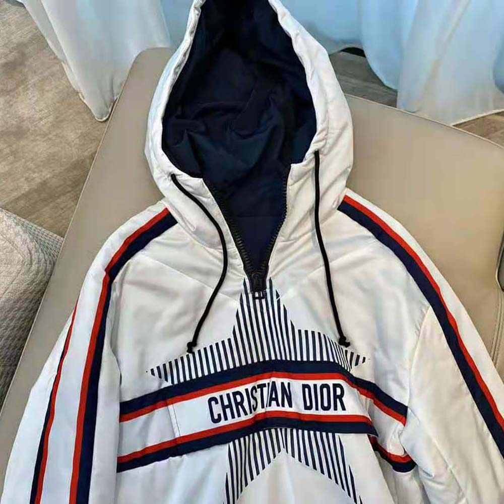 Dior Women Dioralps Hooded Anorak White Three-Tone Dior Star Quilted Technical Taffeta - image 4
