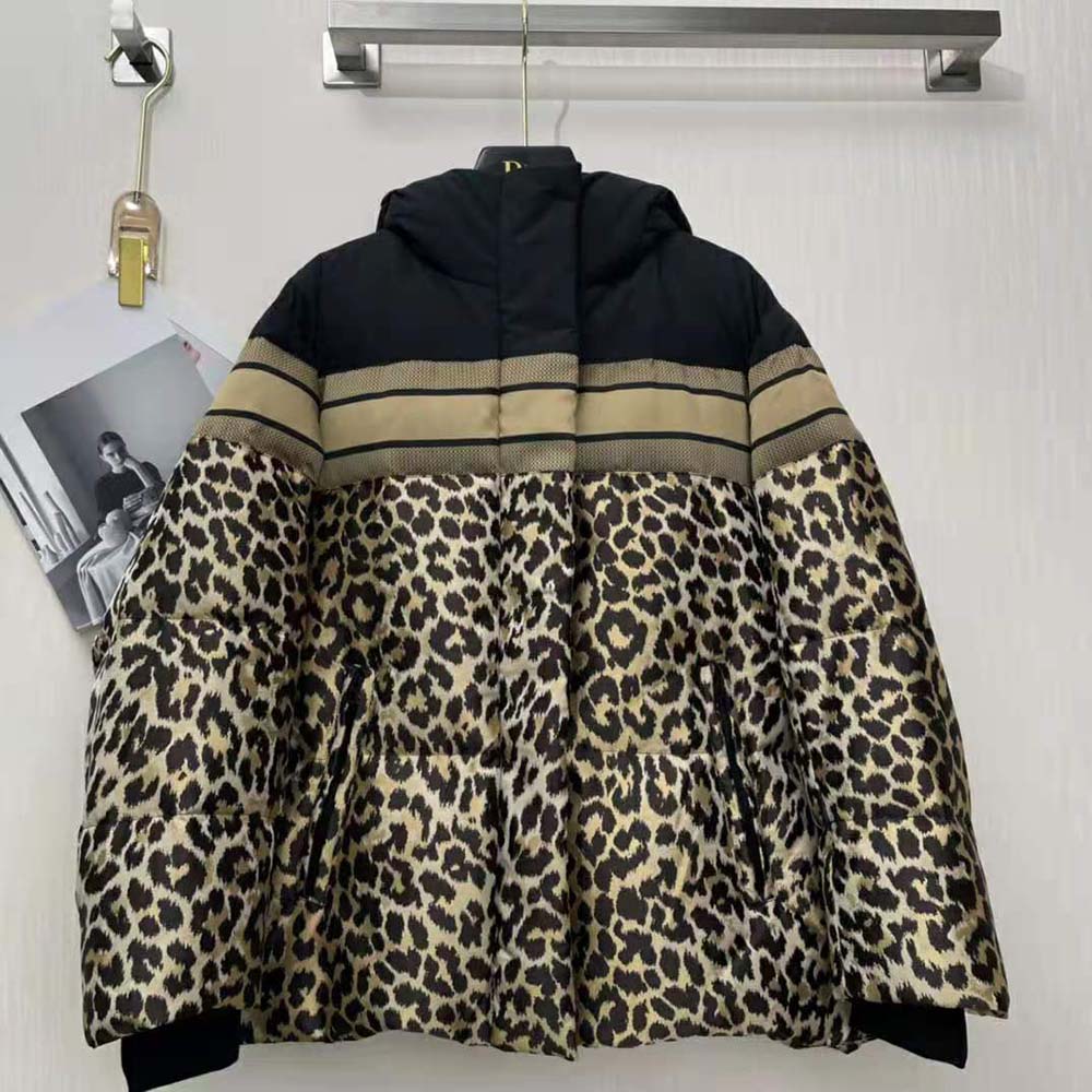 Close-up of multicolor Mizza quilting on Dior Women Dioralps Hooded Down Jacket