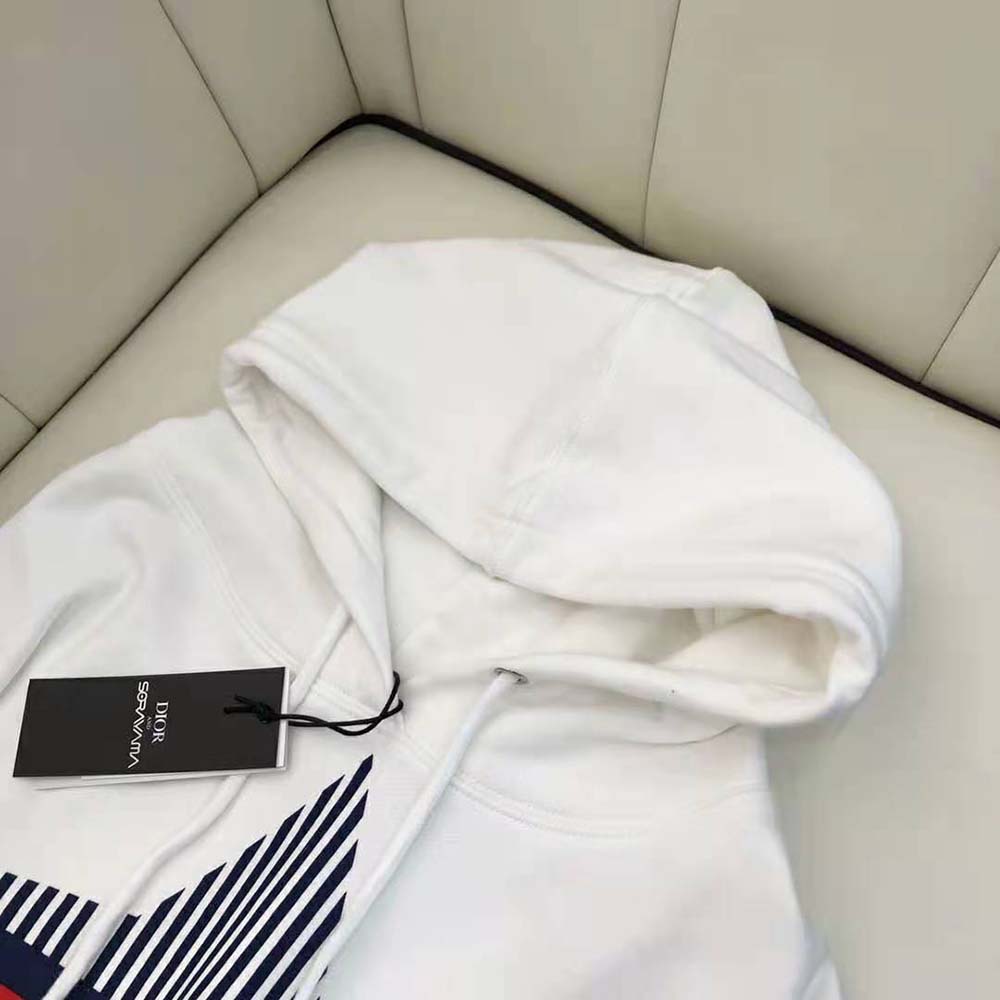 Dior Women Dioralps Hooded Sweatshirt White Three-Tone Dior Star Cotton Jersey - image 7