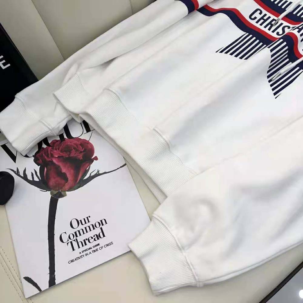 Dior Women Dioralps Hooded Sweatshirt White Three-Tone Dior Star Cotton Jersey - image 5