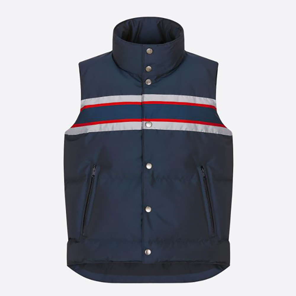 Front view of Dior Women Dioralps Sleeveless Down Jacket-Blue