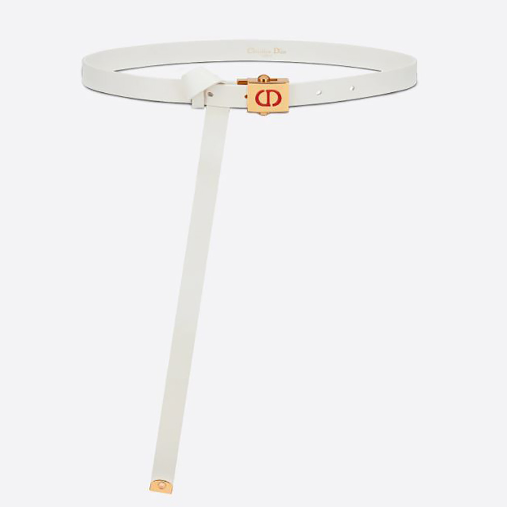 Front view of Dior Women Diorpolytechnique Belt Latte Smooth Calfskin 17 MM