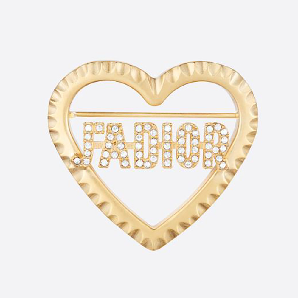 Close-up of Dior Women Jadior Brooch gold-finish metal sparkle