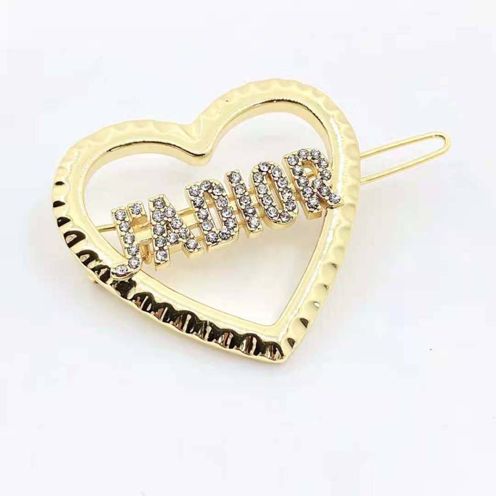 Side angle showing secure pin closure on Dior Women Jadior Brooch