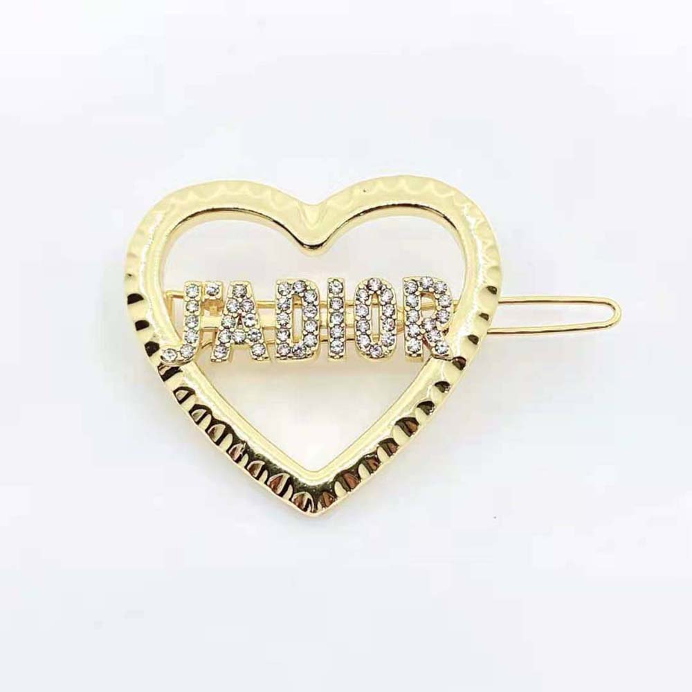 Dior Women Jadior Brooch Gold-Finish Metal and White Crystals - image 4