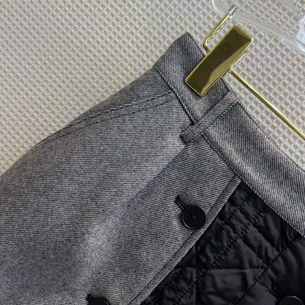 Dior Women Miniskirt with Macrocannage Lining Gray Cotton Drill - image 7