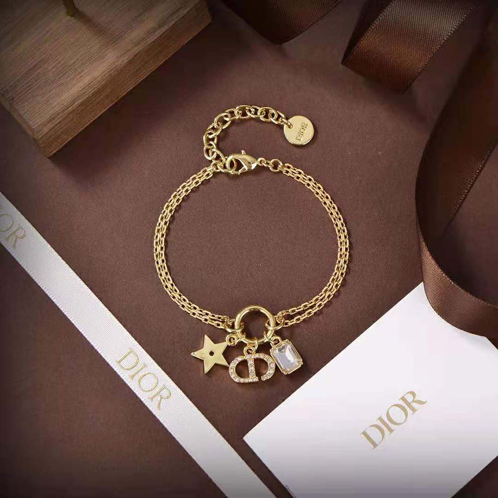 Side angle showing Dior Women Petit CD Bracelet adjustable clasp detail