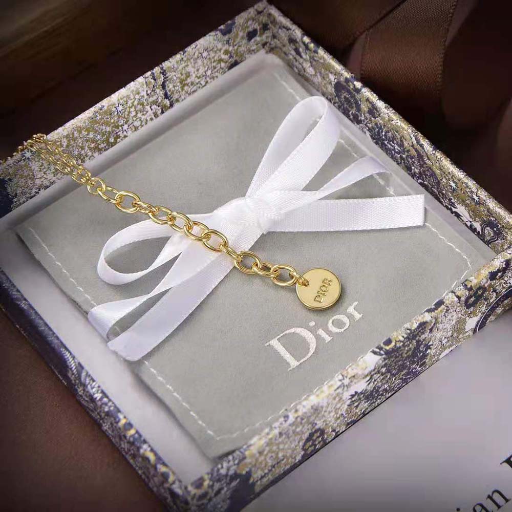 Dior Women Petit CD Bracelet Gold-Finish Metal and White Crystals - image 8