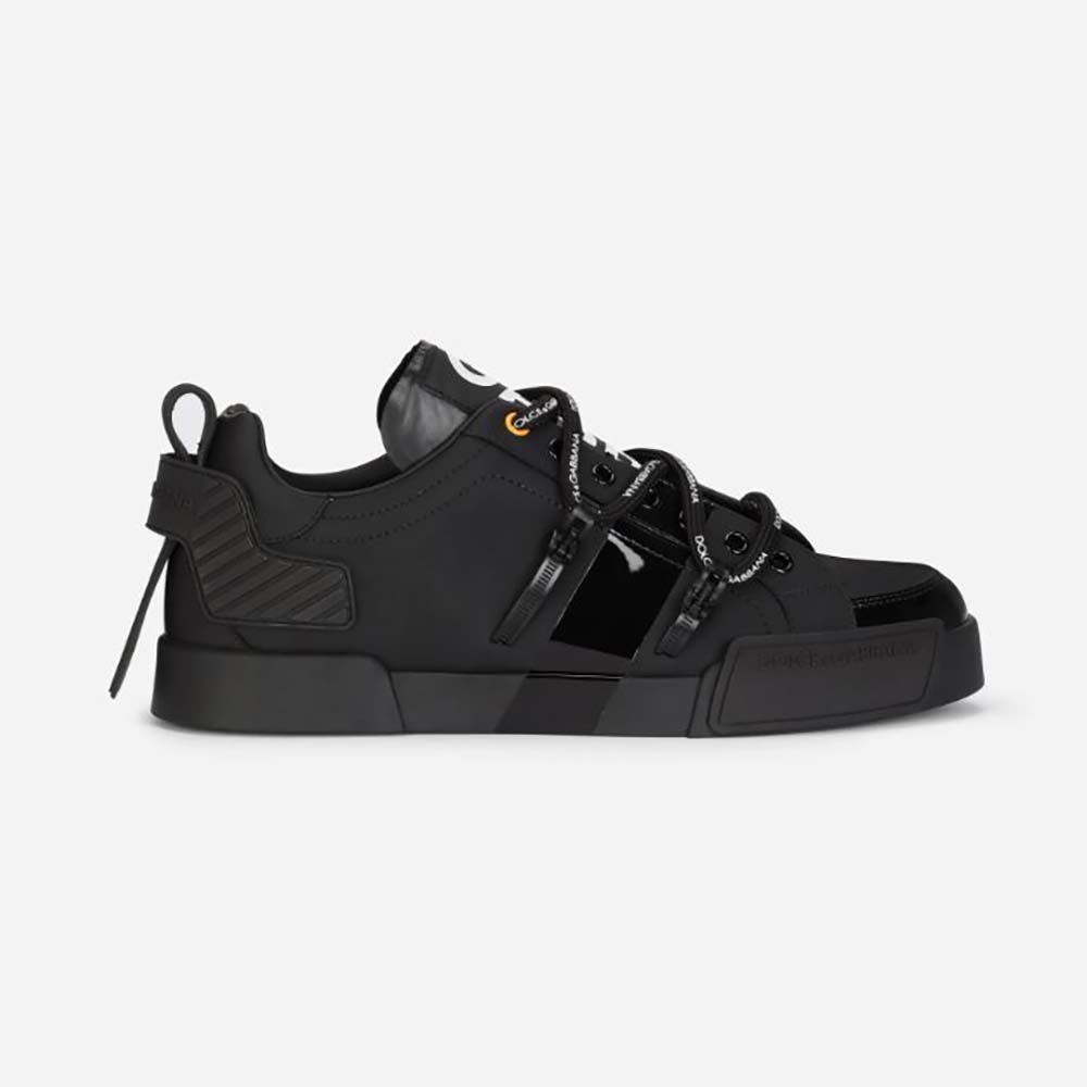 Side profile of Dolce Gabbana D&G Women Portofino Sneakers in black