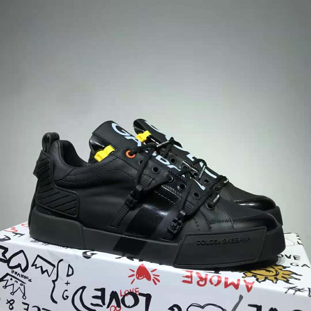 Top view showing lace-up closure of Dolce Gabbana D&G Women Portofino Sneakers