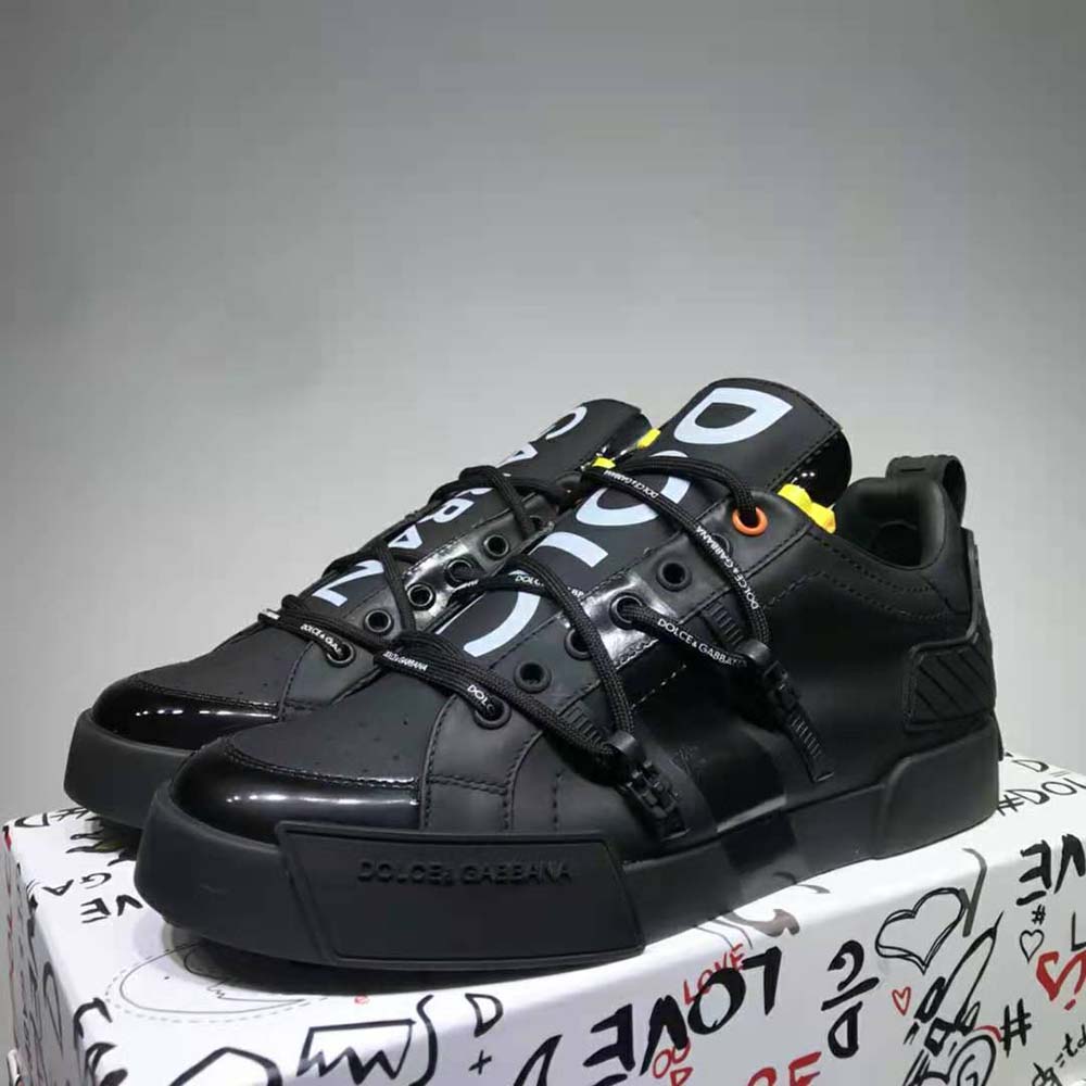 Dolce Gabbana D&G Women Portofino Sneakers in Calfskin and Patent Leather - image 4