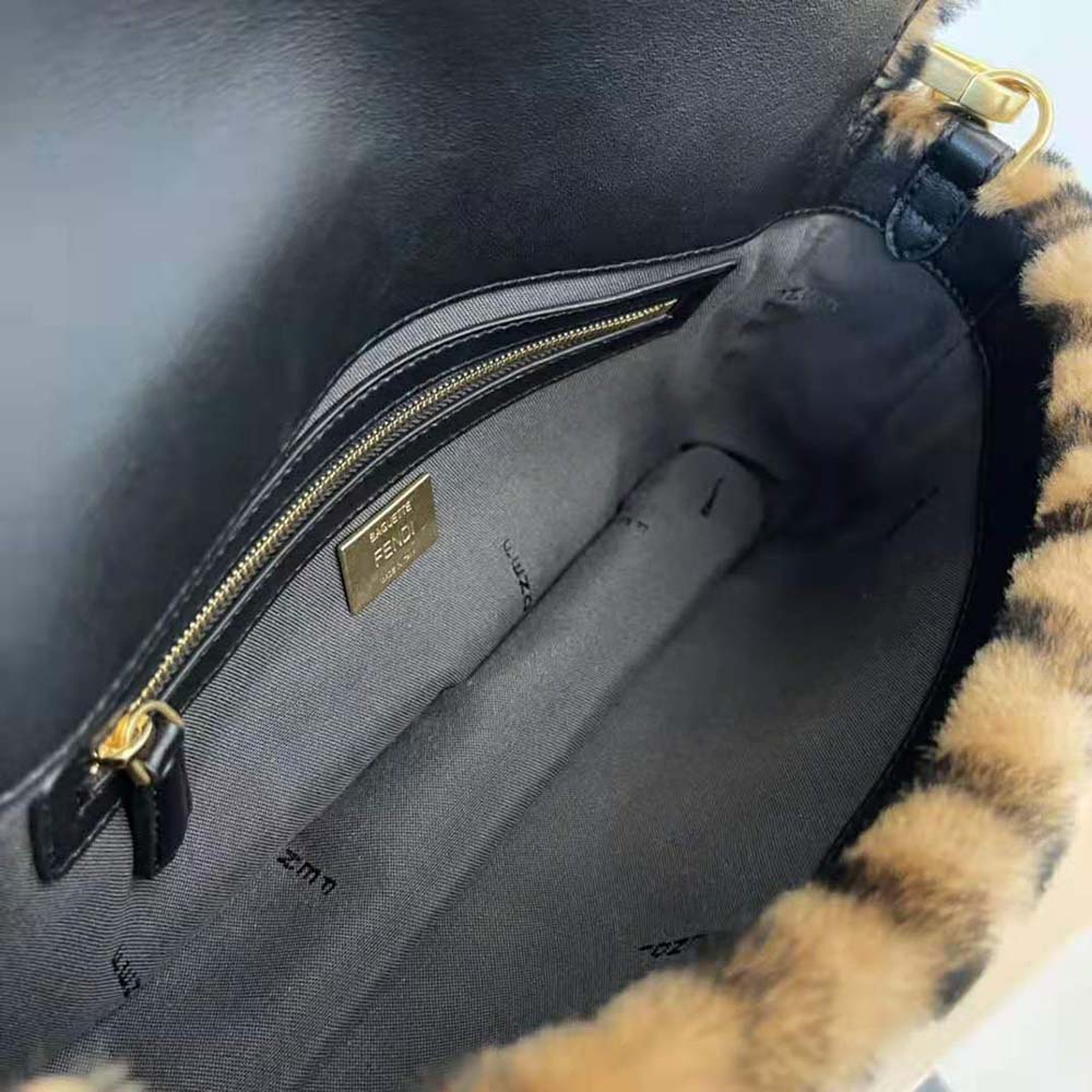Fendi Women Baguette Brown Sheepskin Bag - image 9