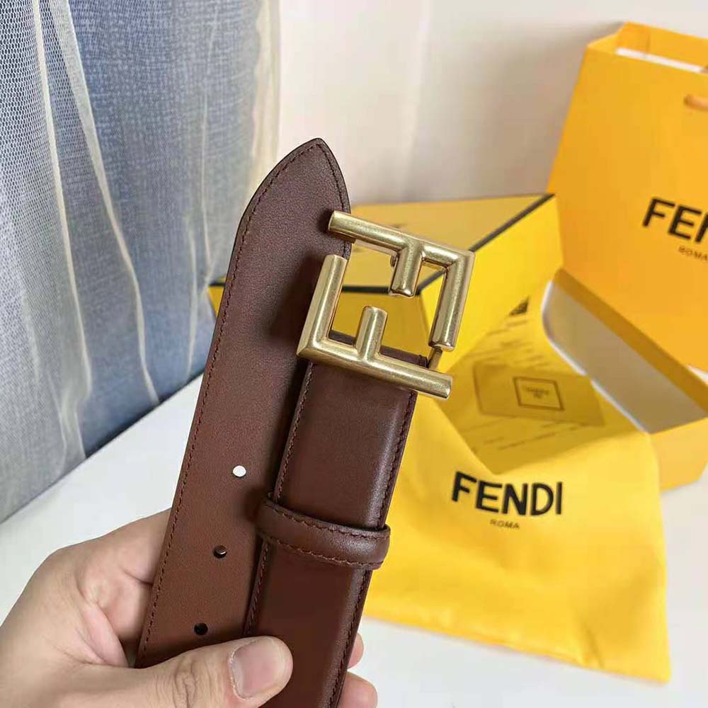 Fendi Women Belt with Loop and FF Stud Buckle - image 9